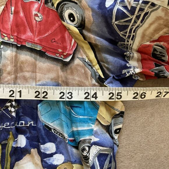 Paradise Found Mens Hawaiian Shirt Route 66 Sz XL Vtg Cars Fuel Injection Desert - Picture 6 of 7